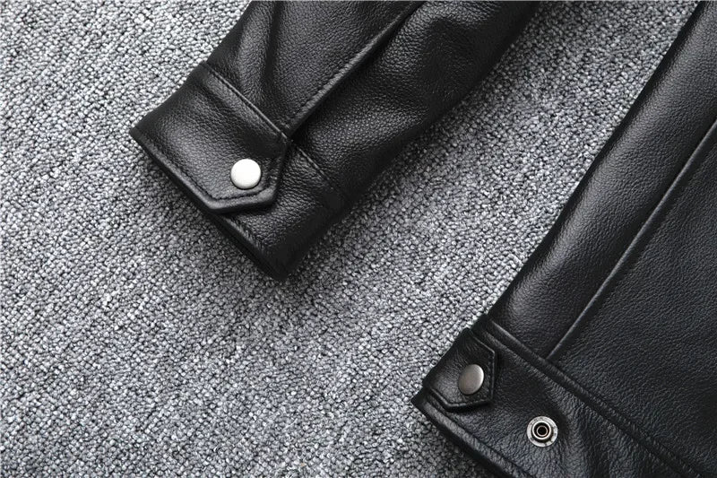 Men's Leather Motorcycle Jacket, Stylish & Sharp Fit, Rugged Biker Design, Free Shipping, Cool & Bold Look for Riders