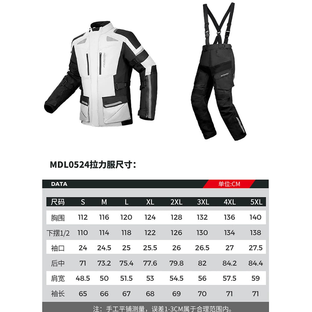 Motorcycle Travel Long-Distance Riding Rally Suit Built-in CE Protective Waterproof Anti-Fall Warm Riding Suit Travel Suit