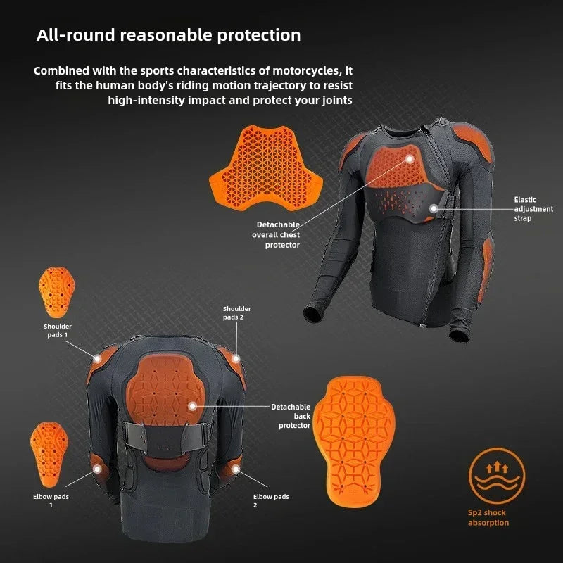 Motorcycle HelmetSP2 Protective Gear Motorcycle Riding Suit Equipment,  Locomotive Breathable Off-road Anti-drop Suit Universal