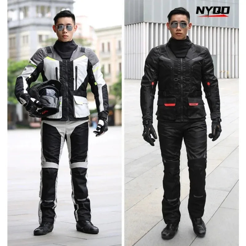 LYSCHY Motorcycle Riding Suit Rally Kit Large Size Drop-proof Waterproof Motorbike Travel Men Four Season Blouson Moto Homme