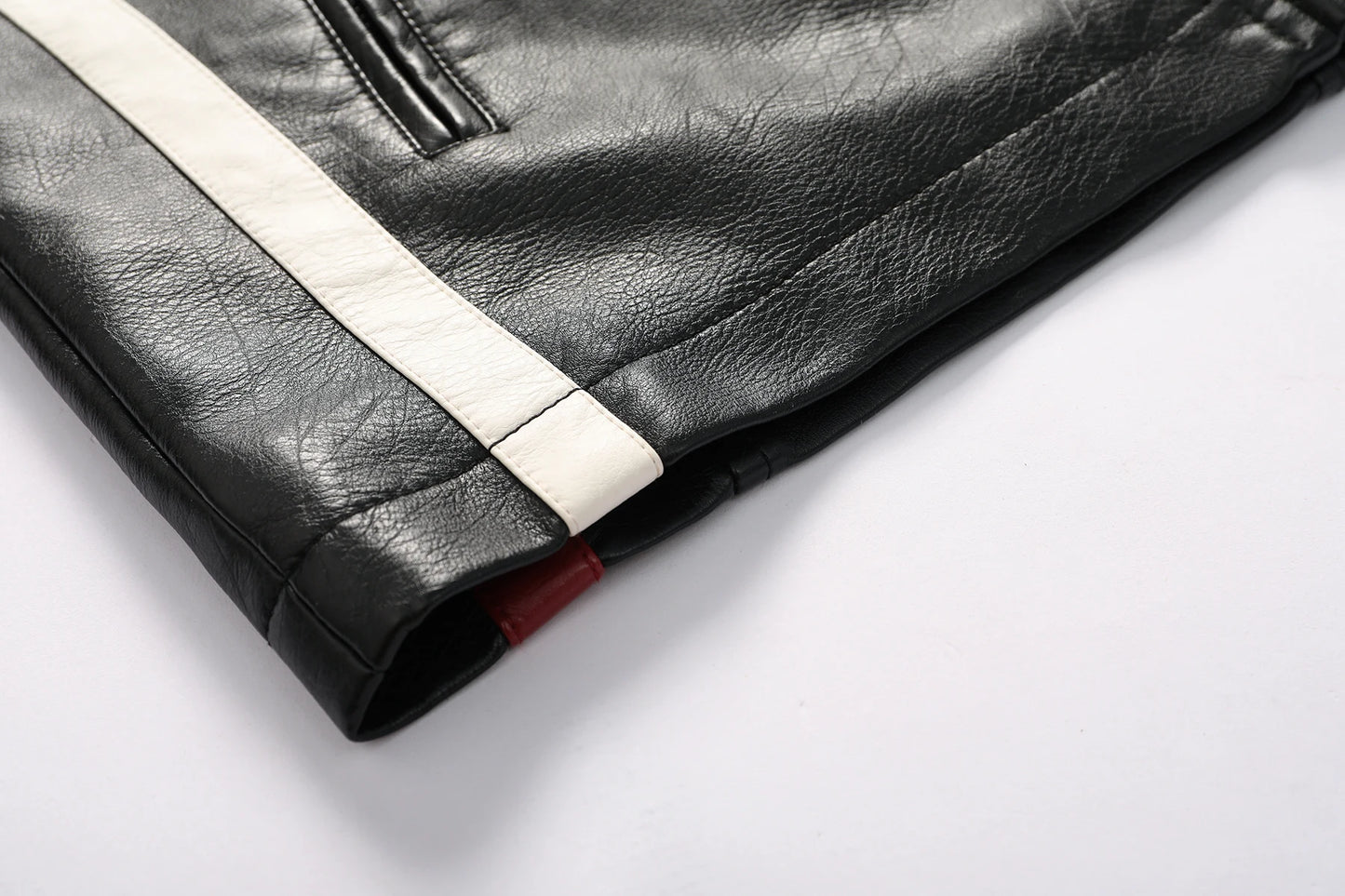 Men's motorcycle racing suit PU leather label color jacket