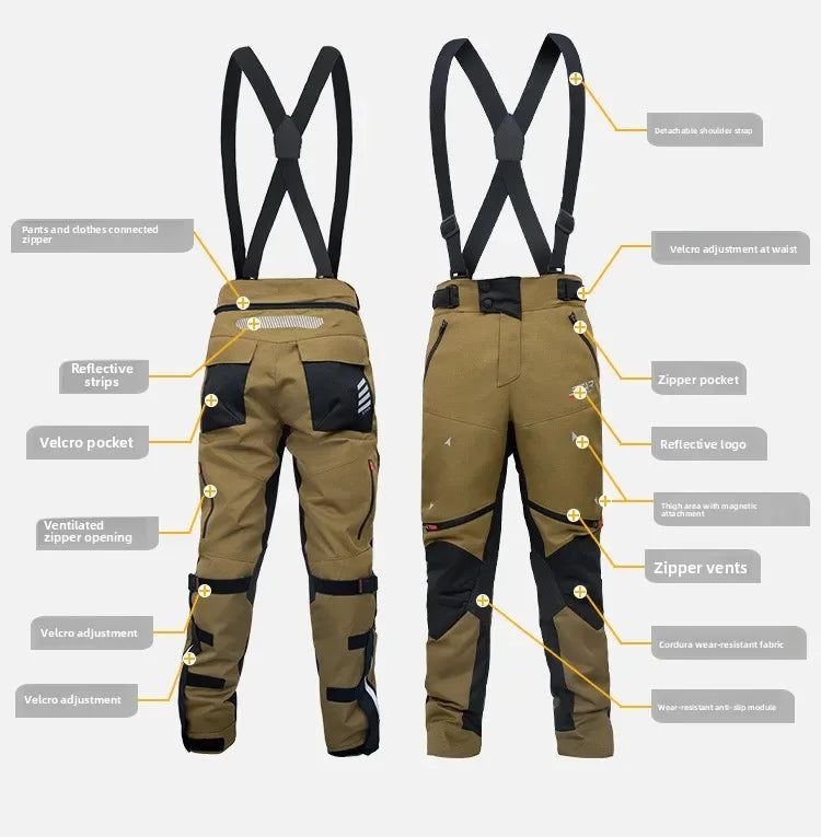 Motorcycle Riding Suit Men Rally Set Autumn Winter Windproof Waterproof Warm and Anti-fall Jacket and Pants M-5XL