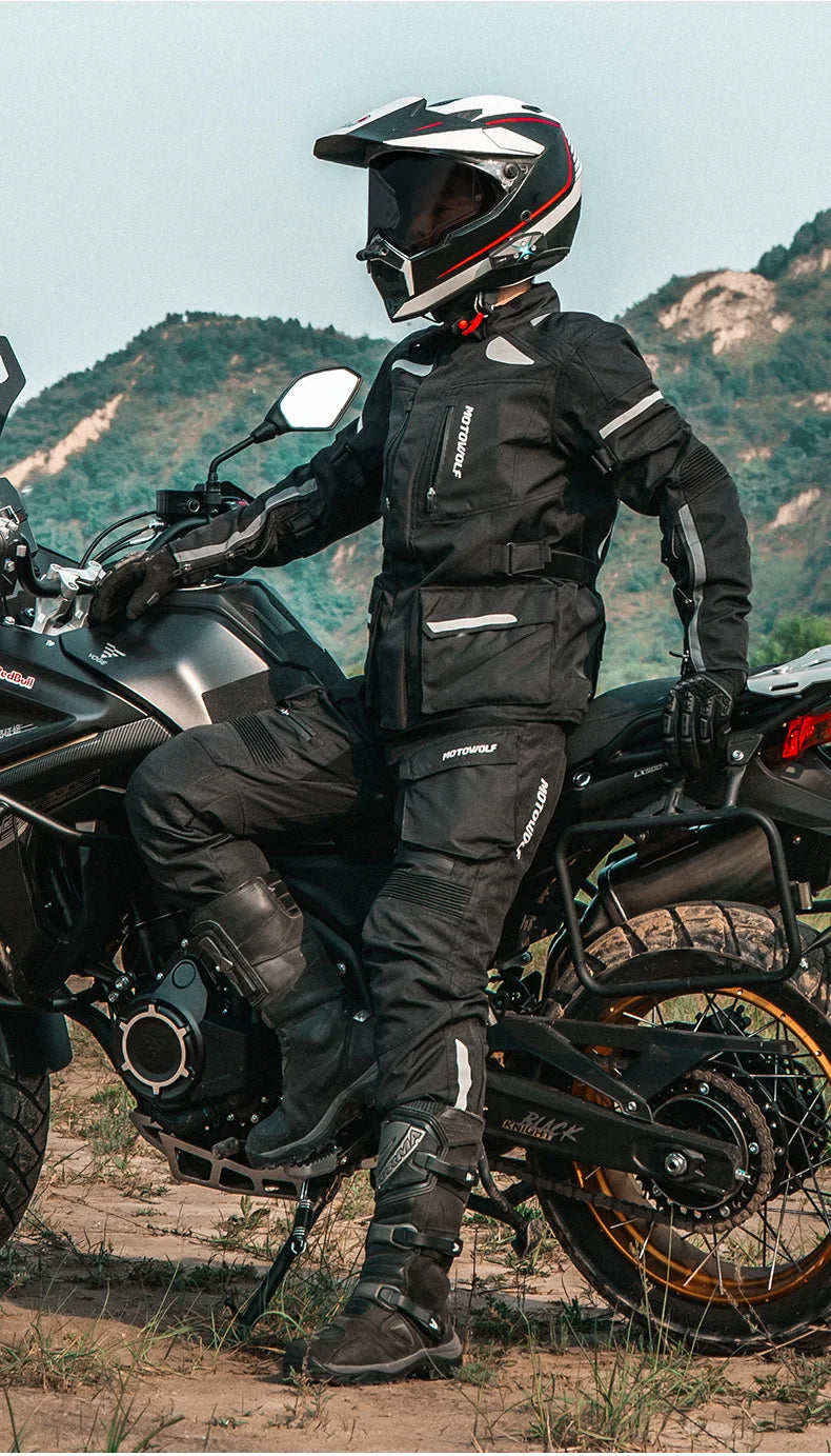 Motorcycle Travel Long-Distance Riding Rally Suit Built-in CE Protective Waterproof Anti-Fall Warm Riding Suit Travel Suit