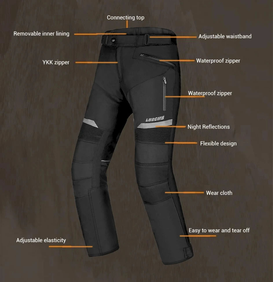 Motorcycle Jacket Pants Suit Men Cold-proof Waterproof Winter Motorbike Riding Moto Jacket Protective Gear Armor Clothing