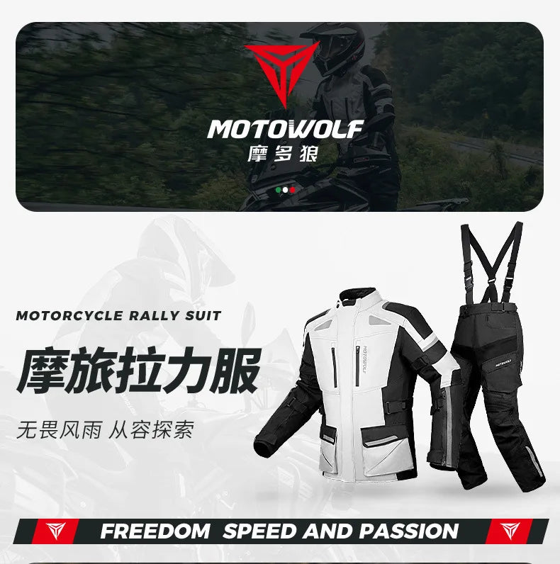 Motorcycle Travel Long-Distance Riding Rally Suit Built-in CE Protective Waterproof Anti-Fall Warm Riding Suit Travel Suit