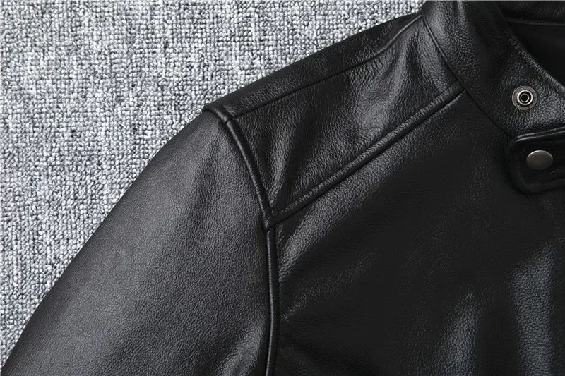 Men's Leather Motorcycle Jacket, Stylish & Sharp Fit, Rugged Biker Design, Free Shipping, Cool & Bold Look for Riders