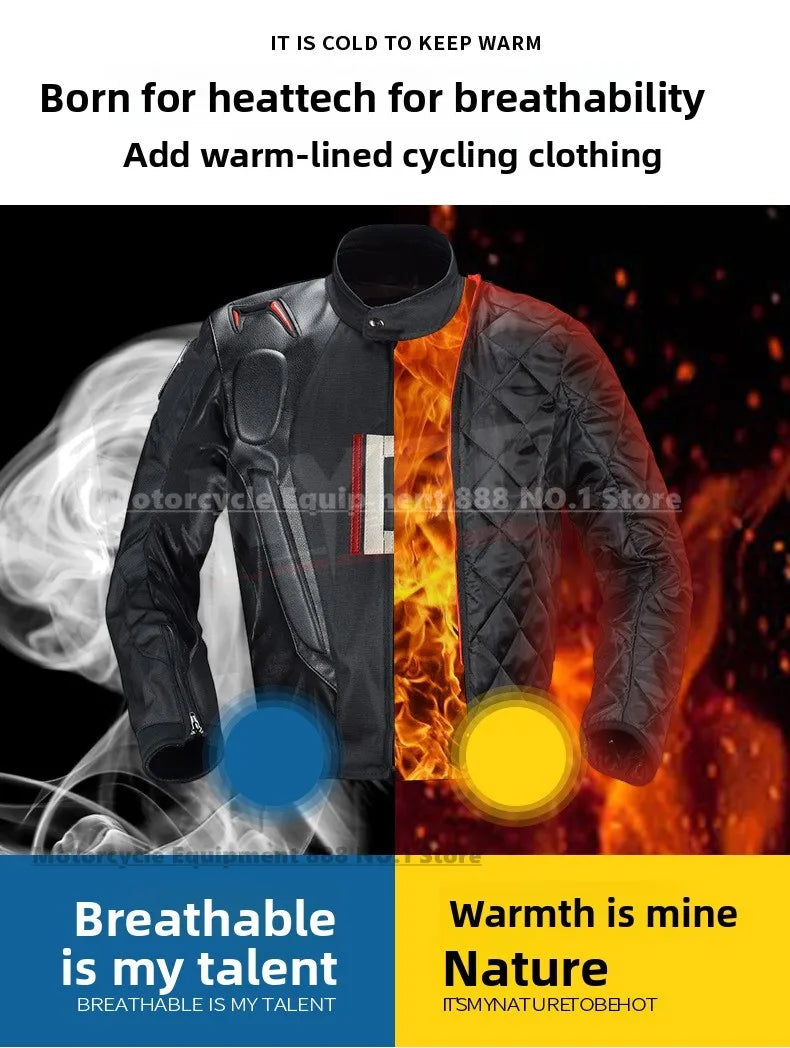 Motorcycle Racing Suit CE Anti Fall Rally Suit Wear-resistant Men's Motorcycle Riding Jacket and Pants Removable Lining