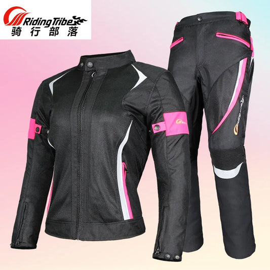 traje adventure motocicletaRidingTribe Motorcycle Riding Suit Women Slim  Racing Motocross Jackets Trousers Chaquetas De Moto
