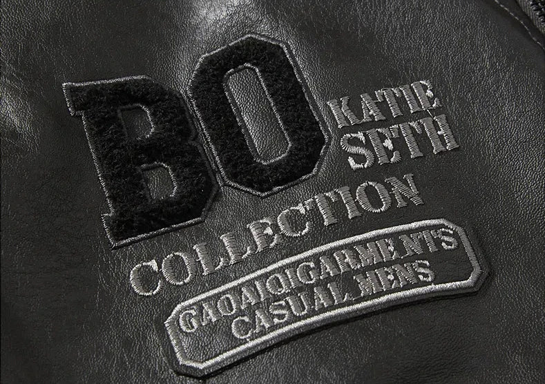 Men's Plus Size New PU Motorcycle Suit with Fleece Leather Jackets for Men Clothing