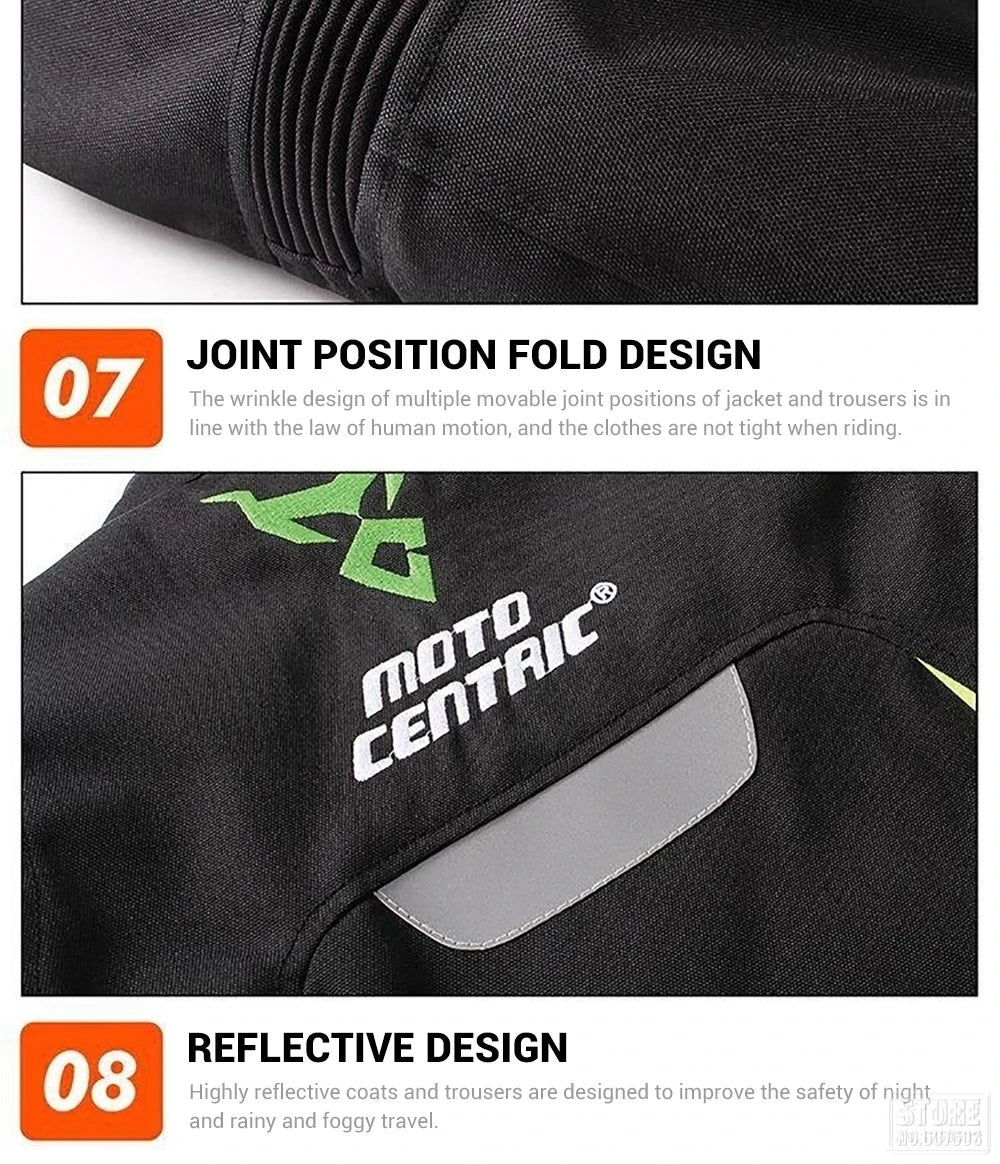 Waterproof Motorcycle Jacket + Pants Suit Summer Winter Body Armor Protective Gear Motocross Jacket Moto Protection Equipment