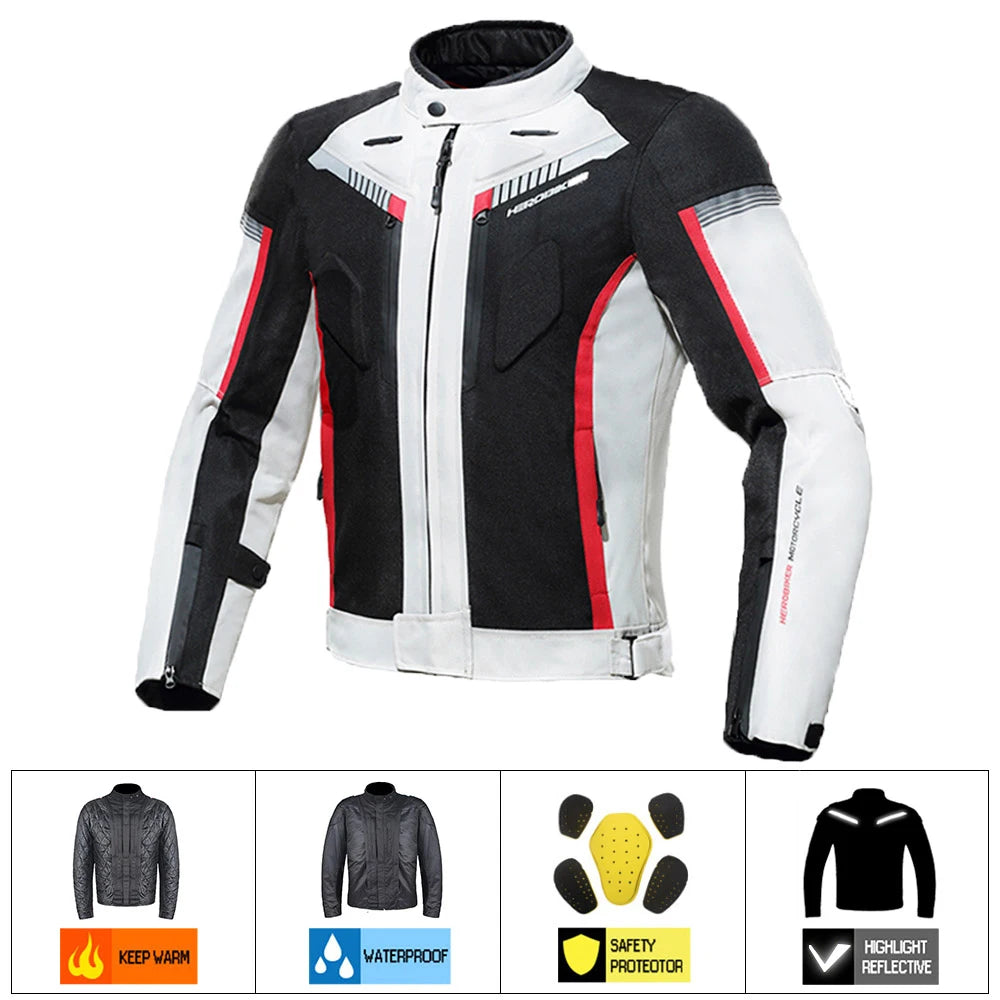 Waterproof Motorcycle Jackets Moto Jacket Pants Suit Motor Jacket For Men Women Interior Detachable Moto Clothes Keep Warm