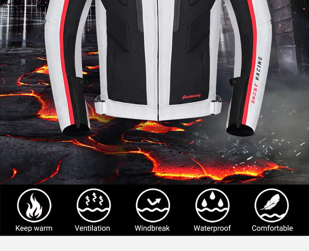 Waterproof Motorcycle Jacket Pant Suit Cold-proof Motorbike Jacket Men Motocross Riding Clothing CE Protective Gear Size M-5XL