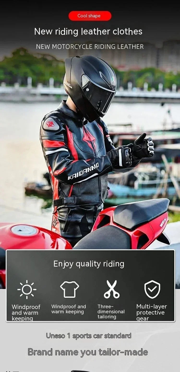 Motorcycle Jacket Male Waterproof Winter Warm Racing Suit Motorcycle Female Windproof Rain and Fall Leather Set