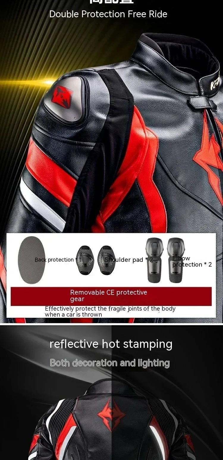 Motorcycle Jacket Male Waterproof Winter Warm Racing Suit Motorcycle Female Windproof Rain and Fall Leather Set