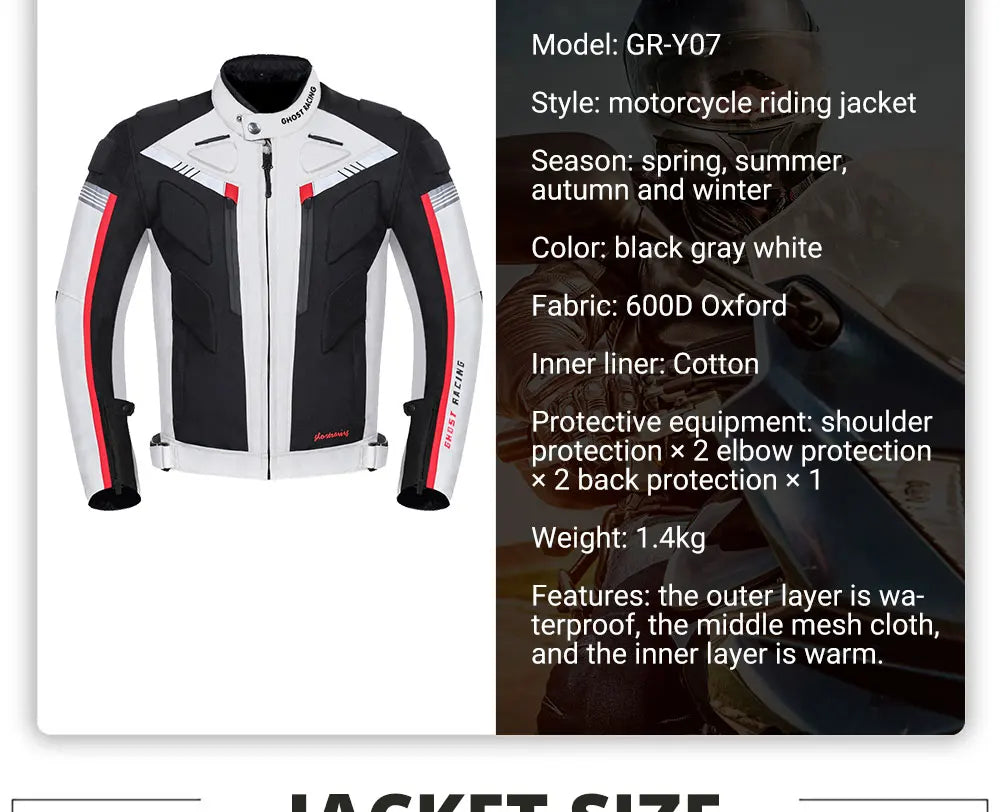 Waterproof Motorcycle Jacket Pant Suit Cold-proof Motorbike Jacket Men Motocross Riding Clothing CE Protective Gear Size M-5XL