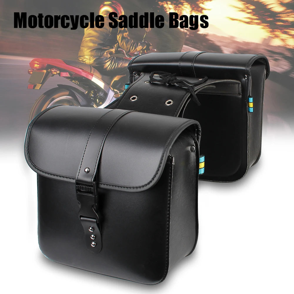 Motor Tail Luggage Suitcase Motorcycle Storage Tool Bag Side Luggage Saddle Bag Motorcycle Riding Travel Tank Bag PU Leather