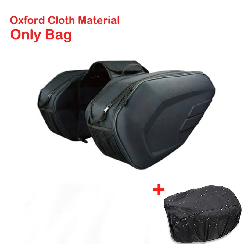 Motorcycle Waterproof Saddle Bag / Motorcycle Side Helmet Riding Travel Bags + Rain Cover One Pair