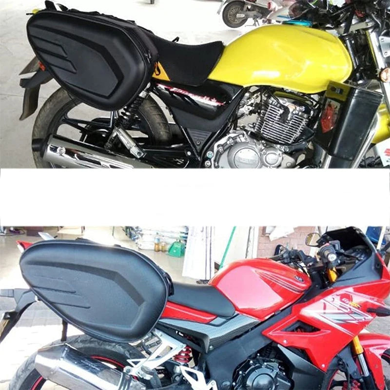 Black 36-58L Motorcycle Saddlebags Waterproof Scooter Tail Luggage Suitcase Saddle Bag Motorbike Side Helmet Riding Travel Bags
