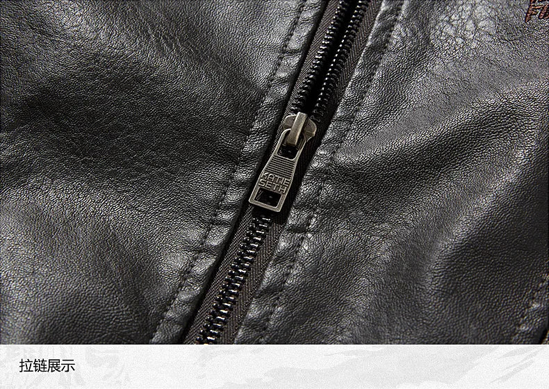 Men's Plus Size New PU Motorcycle Suit with Fleece Leather Jackets for Men Clothing