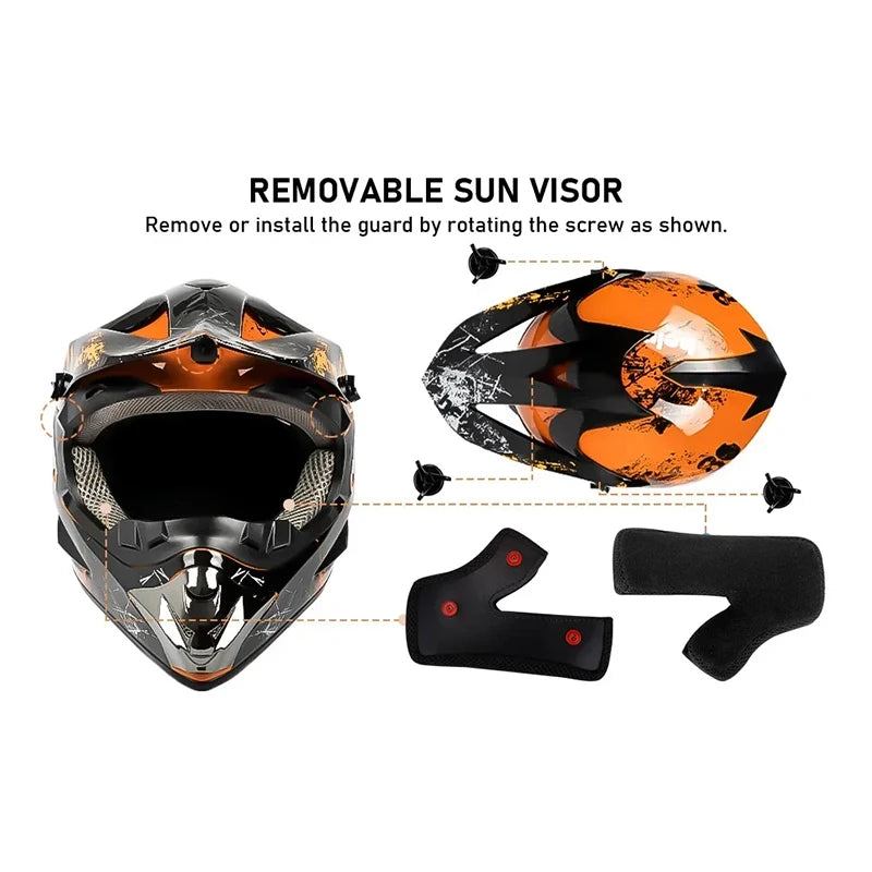 Motocross Off-road Motorcycle Child Full Helmet Children Helmets Casco Moto Off-road Protective Cycling Casque For Motobike Men