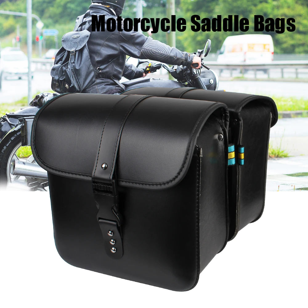 Motor Tail Luggage Suitcase Motorcycle Storage Tool Bag Side Luggage Saddle Bag Motorcycle Riding Travel Tank Bag PU Leather