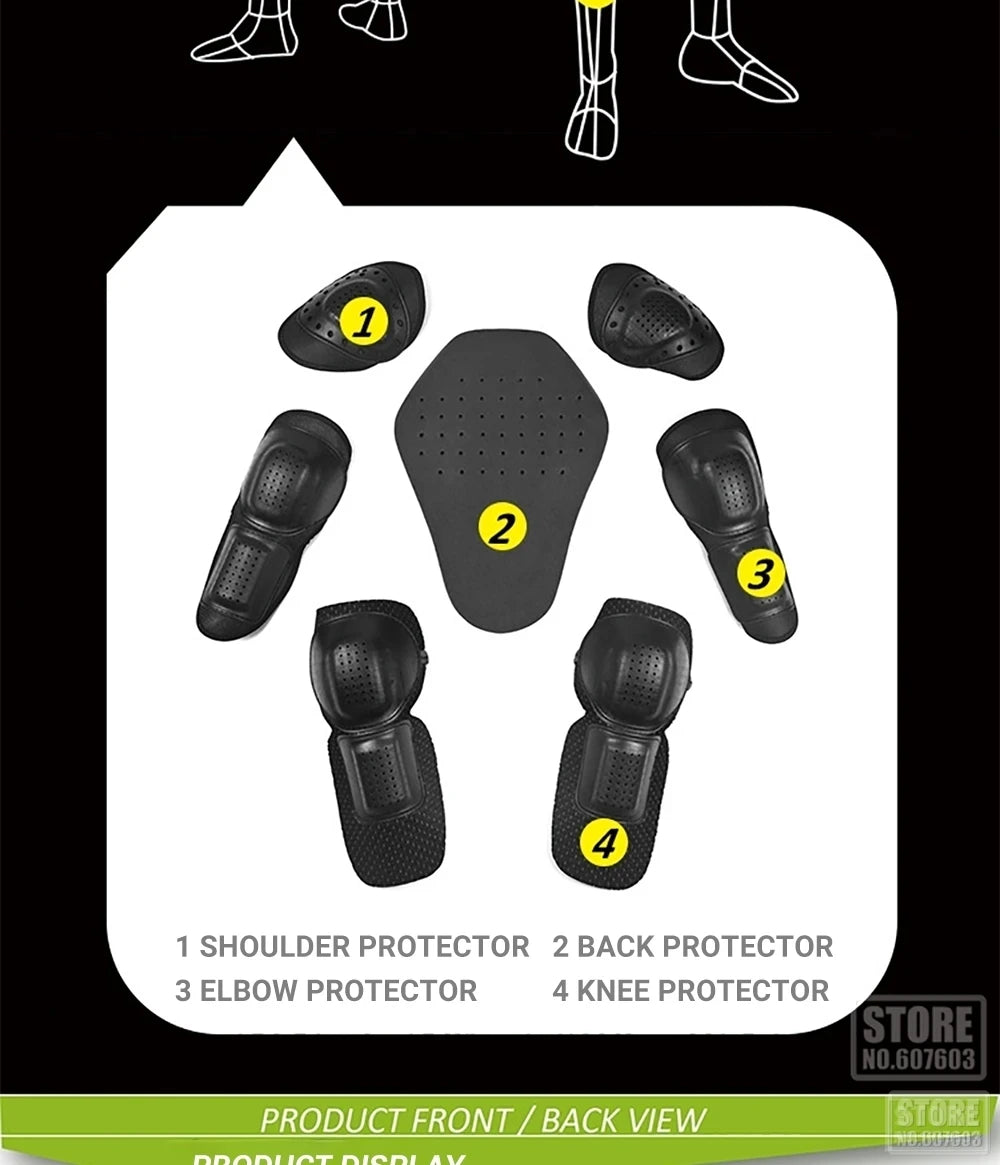 Waterproof Motorcycle Jacket + Pants Suit Summer Winter Body Armor Protective Gear Motocross Jacket Moto Protection Equipment