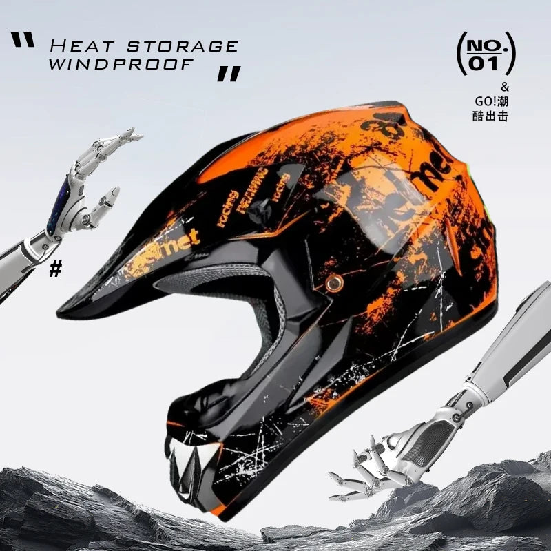 Motocross Off-road Motorcycle Child Full Helmet Children Helmets Casco Moto Off-road Protective Cycling Casque For Motobike Men