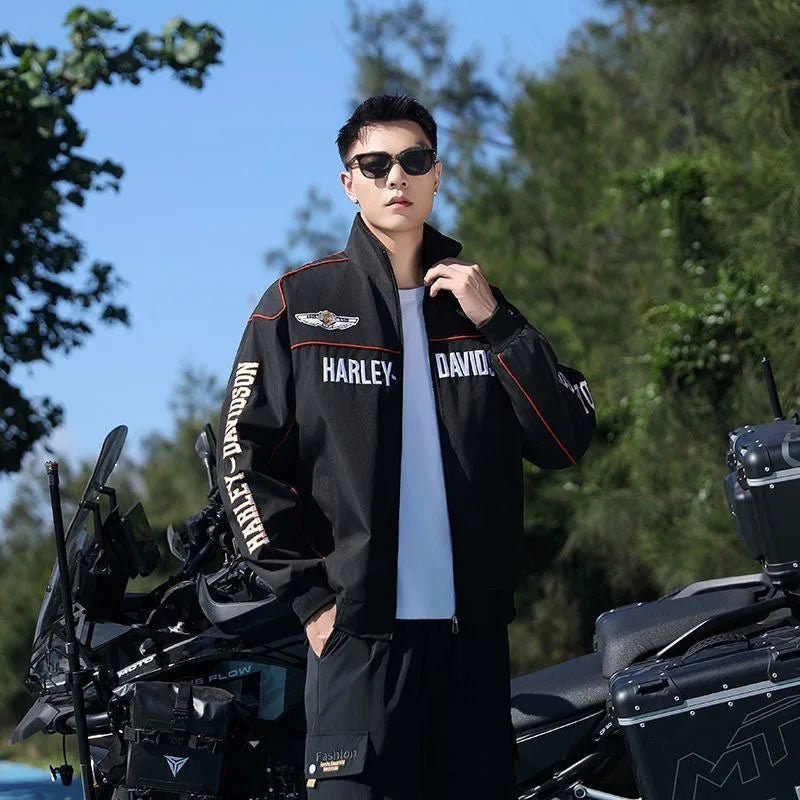 Spring Autumn Thin Racing Embroidered Motorcycle Jacket Cycling Suit Casual Sport Jacket For Harley Davidson Pan Car Accessories