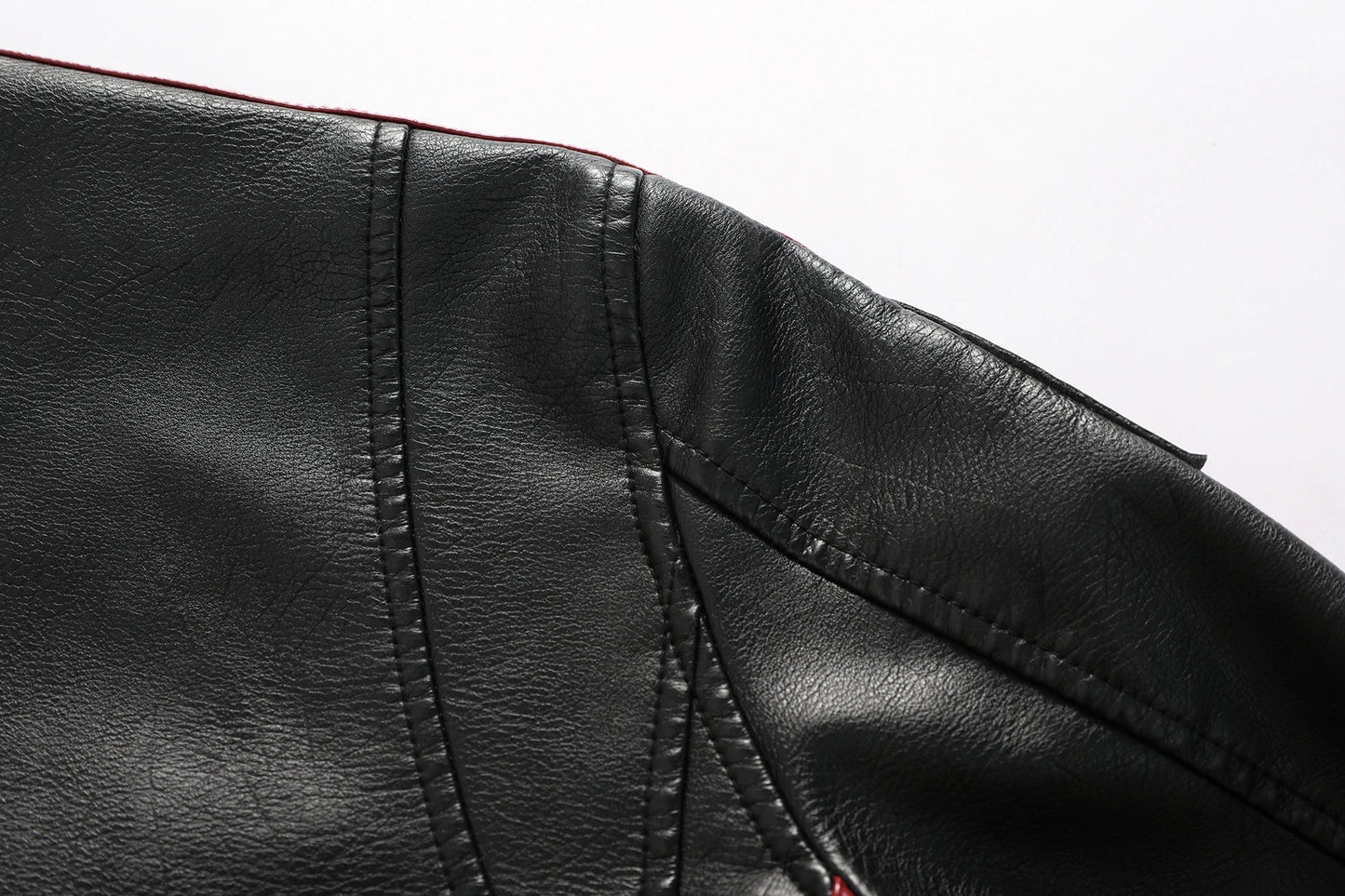 Men's motorcycle racing suit PU leather label color jacket