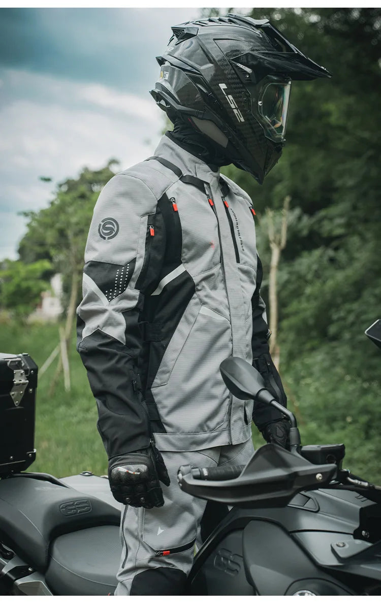 Motorcycle Riding Suit Men Rally Set Autumn Winter Windproof Waterproof Warm and Anti-fall Jacket and Pants M-5XL