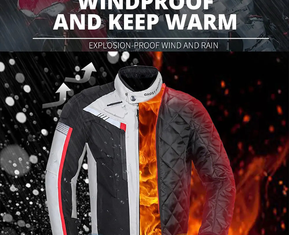 Waterproof Motorcycle Jacket Pant Suit Cold-proof Motorbike Jacket Men Motocross Riding Clothing CE Protective Gear Size M-5XL