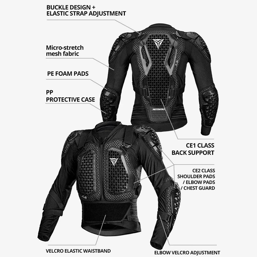 Motorcycle Body Armor Four Seasons Anti-fall Motorbike Riding Armor Full Body Equipment Motocross  Armor Protective Clothing