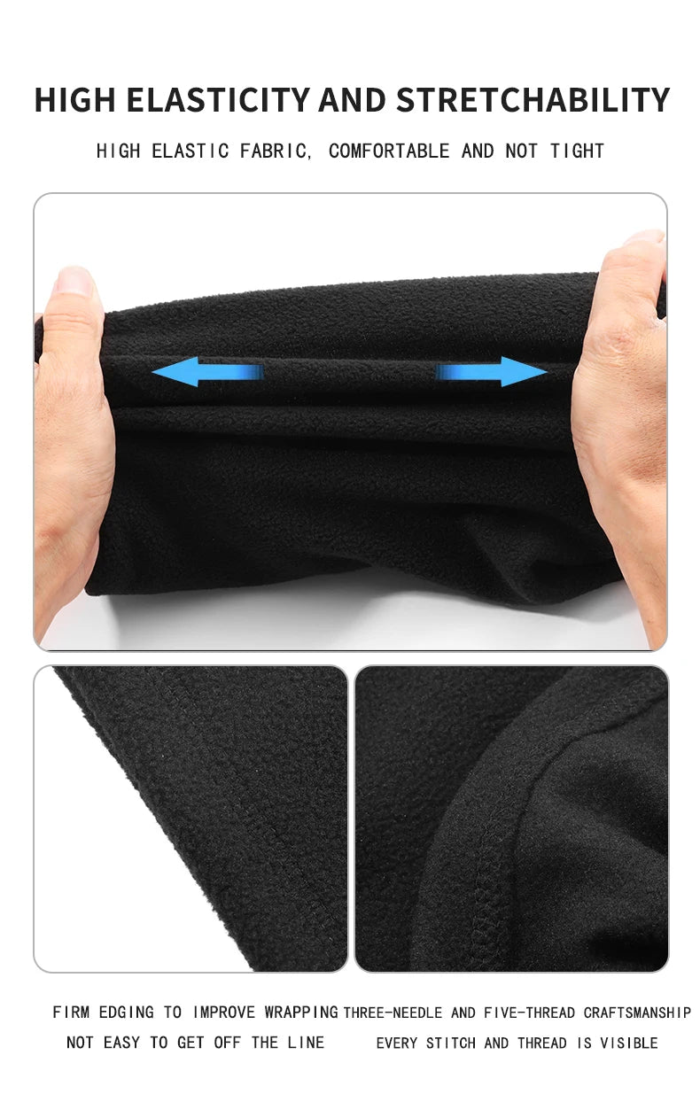 Motorcycle Warm Scarf Fleece Ski Mask Windproof Polar Fleece Cycling Drawstring Thickened Autumn Winter Unisex Face Cover