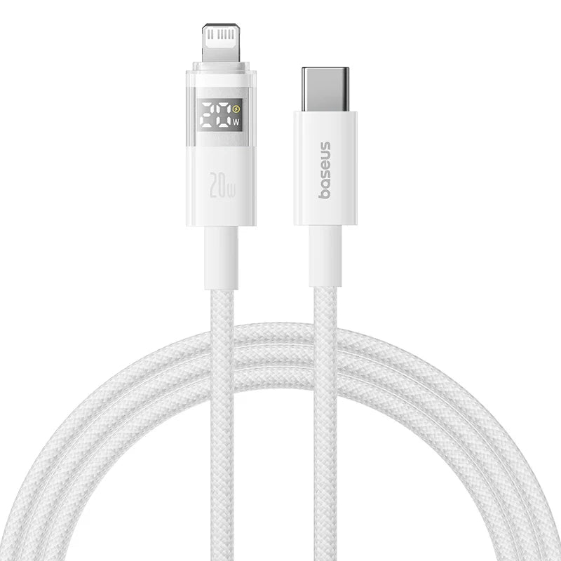 Baseus 20W USB C Cable LED Display  Type C USB Cable For iPhone 14 13 12 iPad Pro Fast Charging Data Wire