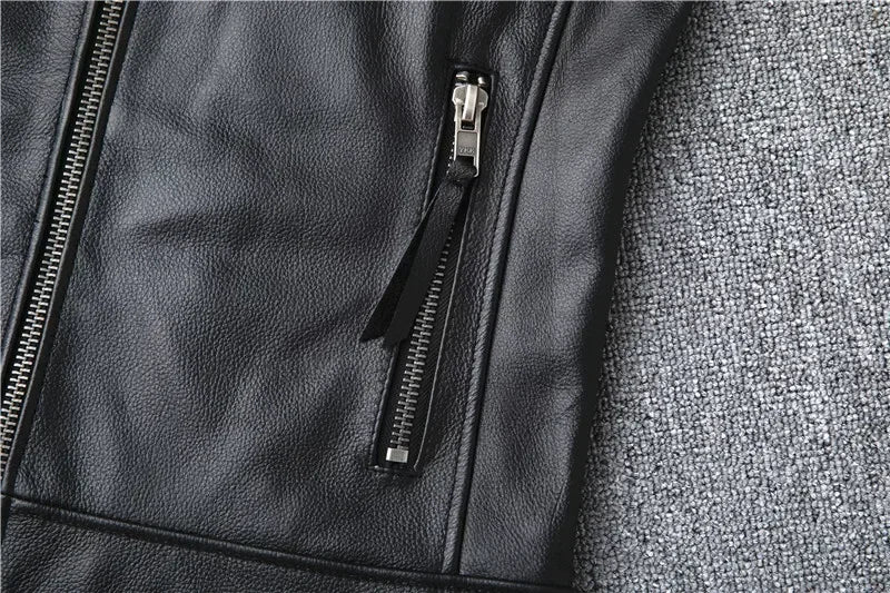 Men's Leather Motorcycle Jacket, Stylish & Sharp Fit, Rugged Biker Design, Free Shipping, Cool & Bold Look for Riders