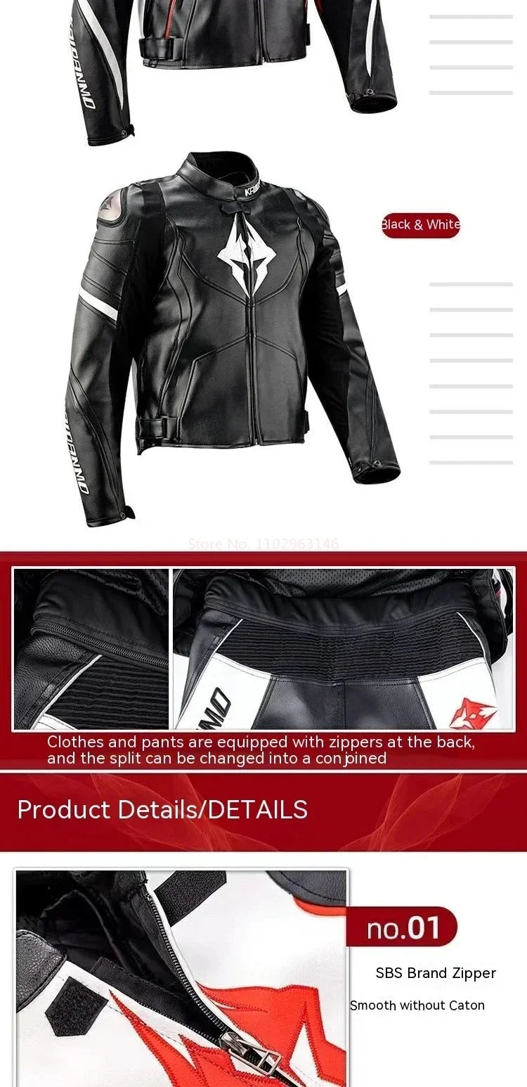 Motorcycle Jacket Male Waterproof Winter Warm Racing Suit Motorcycle Female Windproof Rain and Fall Leather Set
