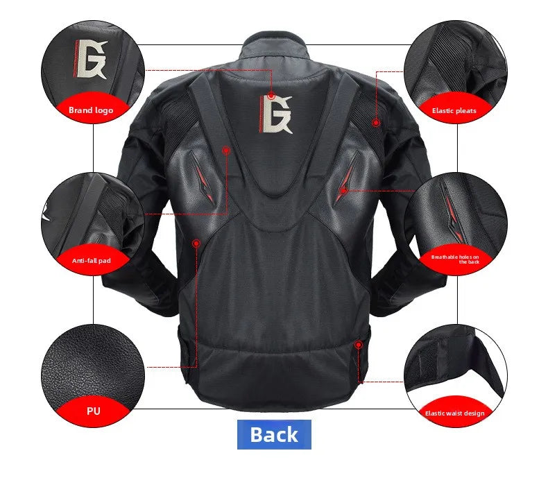 Motorcycle Racing Suit CE Anti Fall Rally Suit Wear-resistant Men's Motorcycle Riding Jacket and Pants Removable Lining