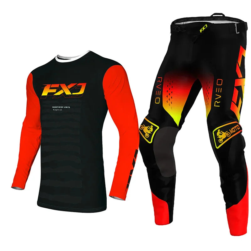 Enduro suit Motocross Jersey Pant Kits Off-road pink yellow blue mx mtb cross Motorcycle Mens Kits Women's white green red black