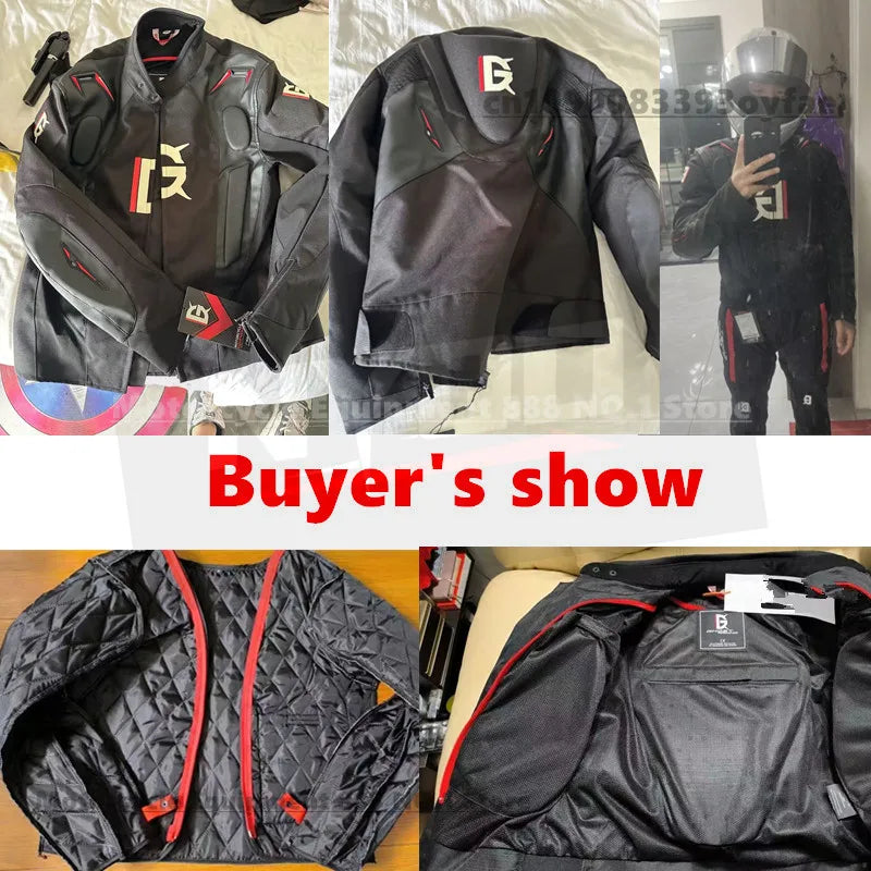 Motorcycle Racing Suit CE Anti Fall Rally Suit Wear-resistant Men's Motorcycle Riding Jacket and Pants Removable Lining