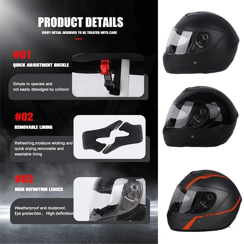 Motorcycle Helmet Safety For Motorcycle Scooter Casco Moto Capacetes Helmets Engine Full Face Casco Integral Motorsiklet Kask