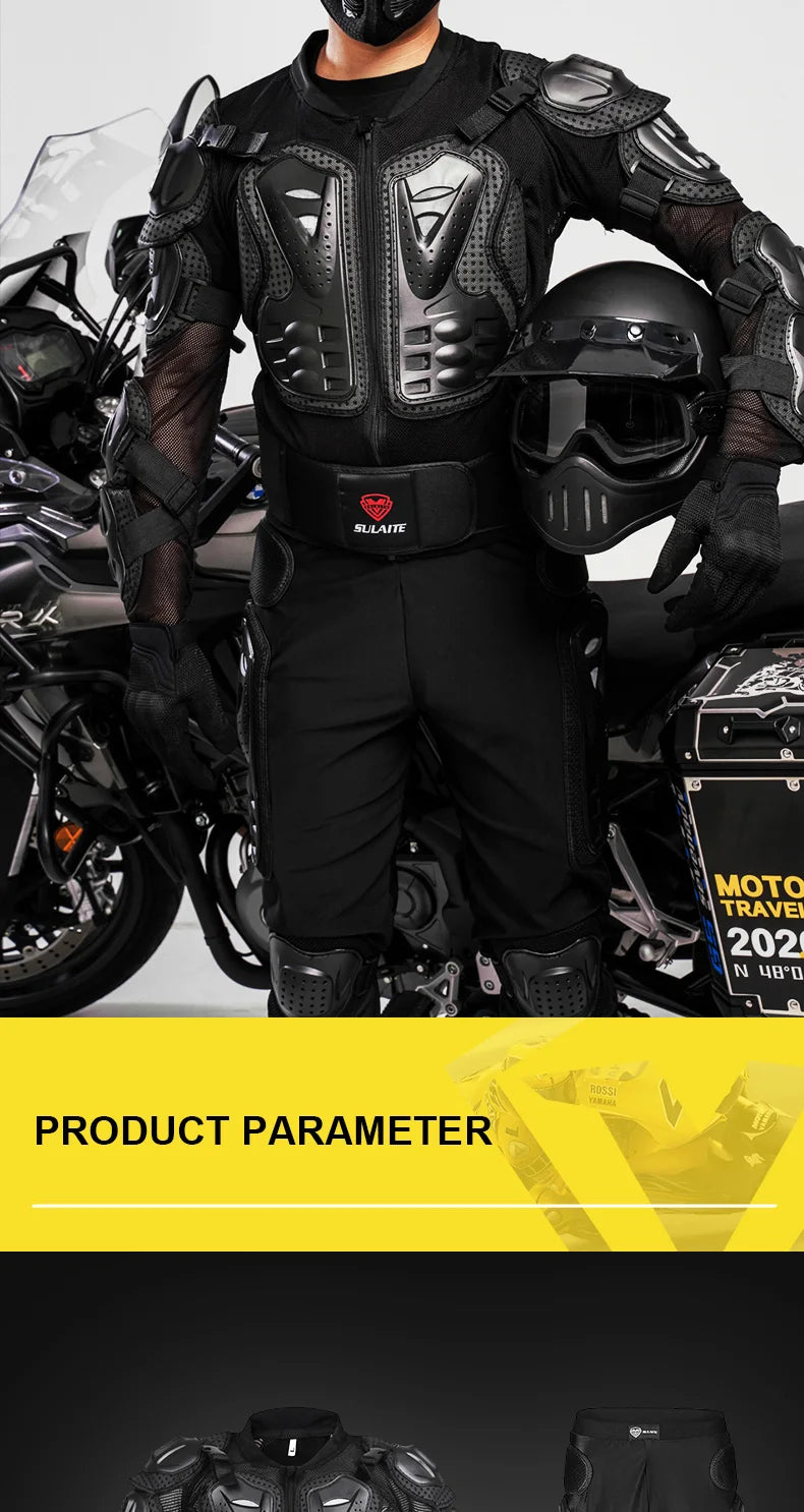 SULAITE Motorcycle Jacket Racing Armor Protector ATV Motocross Body Protection Jacket Clothing Protective Gear