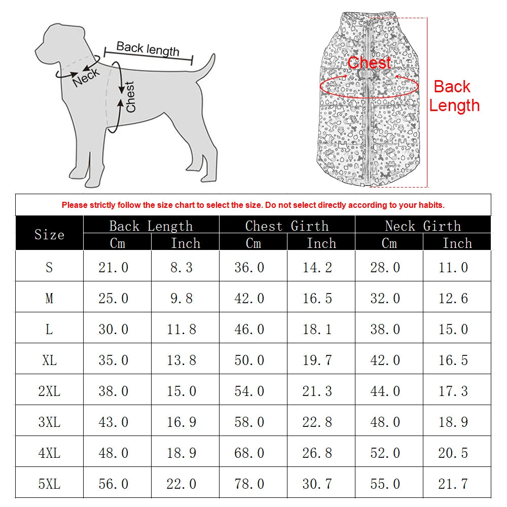 Waterproof Pet Jacket For Christmas Winter Warm Dog Coat For Small Medium Dogs New Year Santa Claus Print Pets Bulldog Outfits