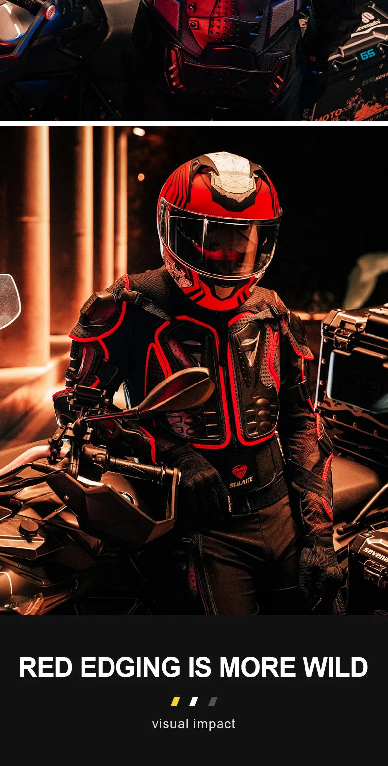 SULAITE Motorcycle Jacket Racing Armor Protector ATV Motocross Body Protection Jacket Clothing Protective Gear