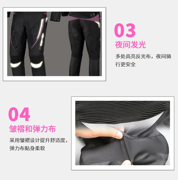 traje adventure motocicletaRidingTribe Motorcycle Riding Suit Women Slim  Racing Motocross Jackets Trousers Chaquetas De Moto