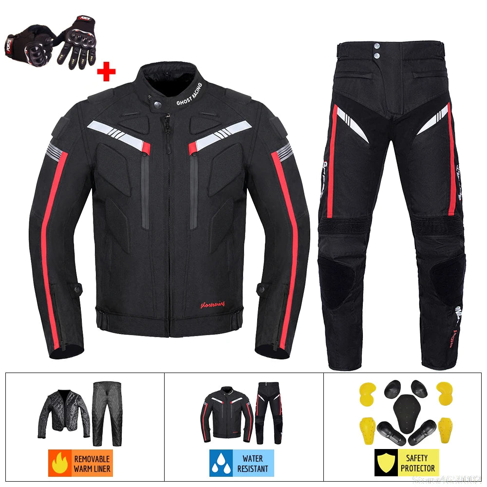 GHOST RACING Motorcycle Jacket Protective Gear Motorbike Riding moto jacket Waterproof windproof Moto Clothing Motorcycle Suits