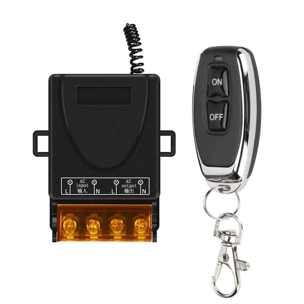 433Mhz Wireless Remote Control Switch AC 110V 220V 10A Relay 1CH Receiver Controller and 2botton RF 433 Mhz Transmitter