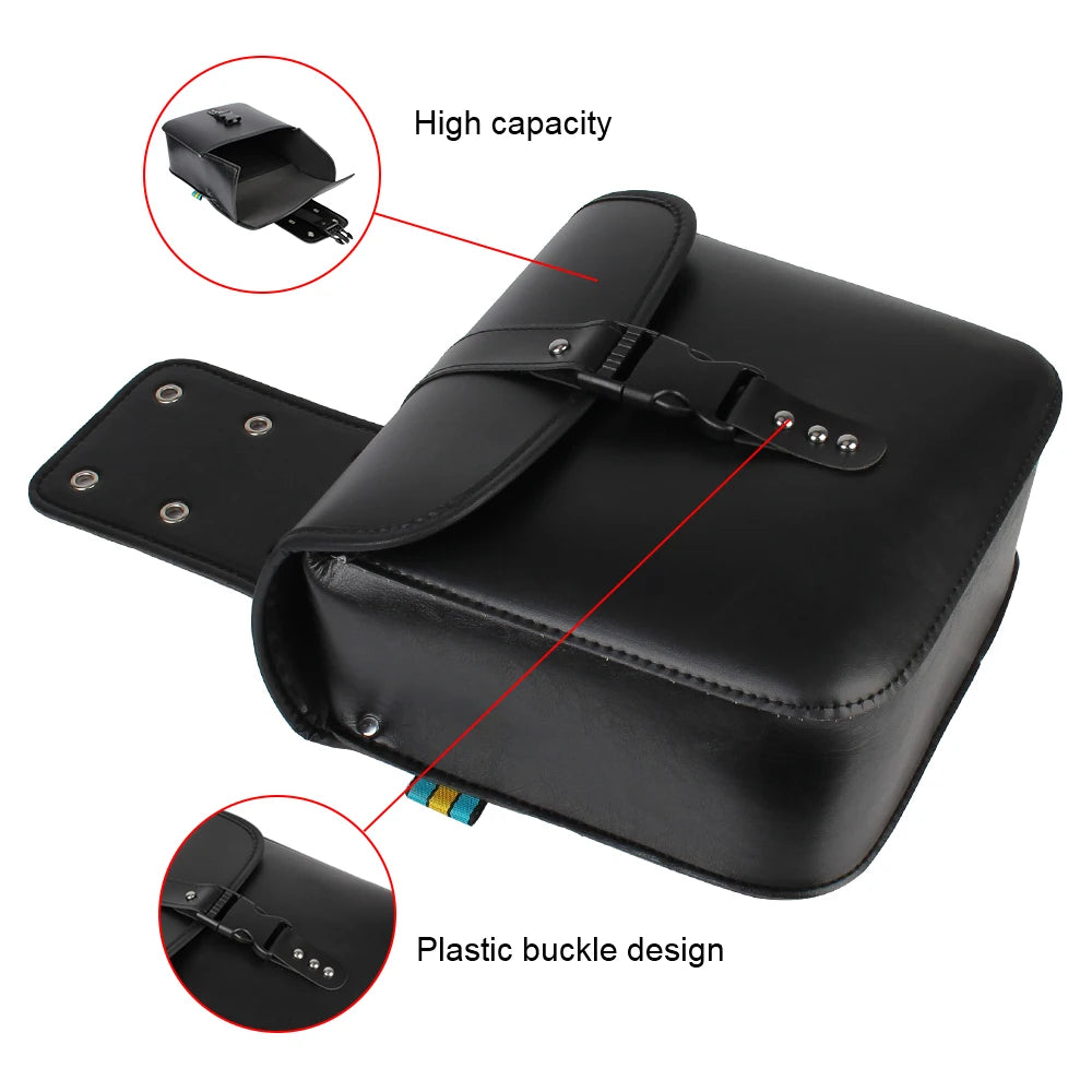 Motor Tail Luggage Suitcase Motorcycle Storage Tool Bag Side Luggage Saddle Bag Motorcycle Riding Travel Tank Bag PU Leather