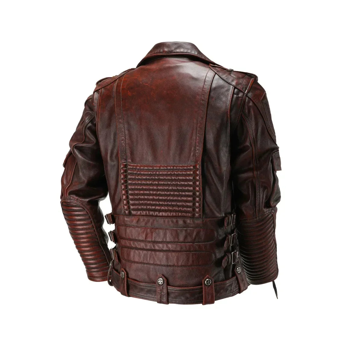 Men's Natural Leather Motorcycle Jacket Top Layer Causal Vintage Retro Moto Suit Leather Coat  Dropshipping