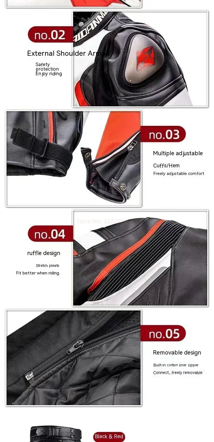 Motorcycle Jacket Male Waterproof Winter Warm Racing Suit Motorcycle Female Windproof Rain and Fall Leather Set