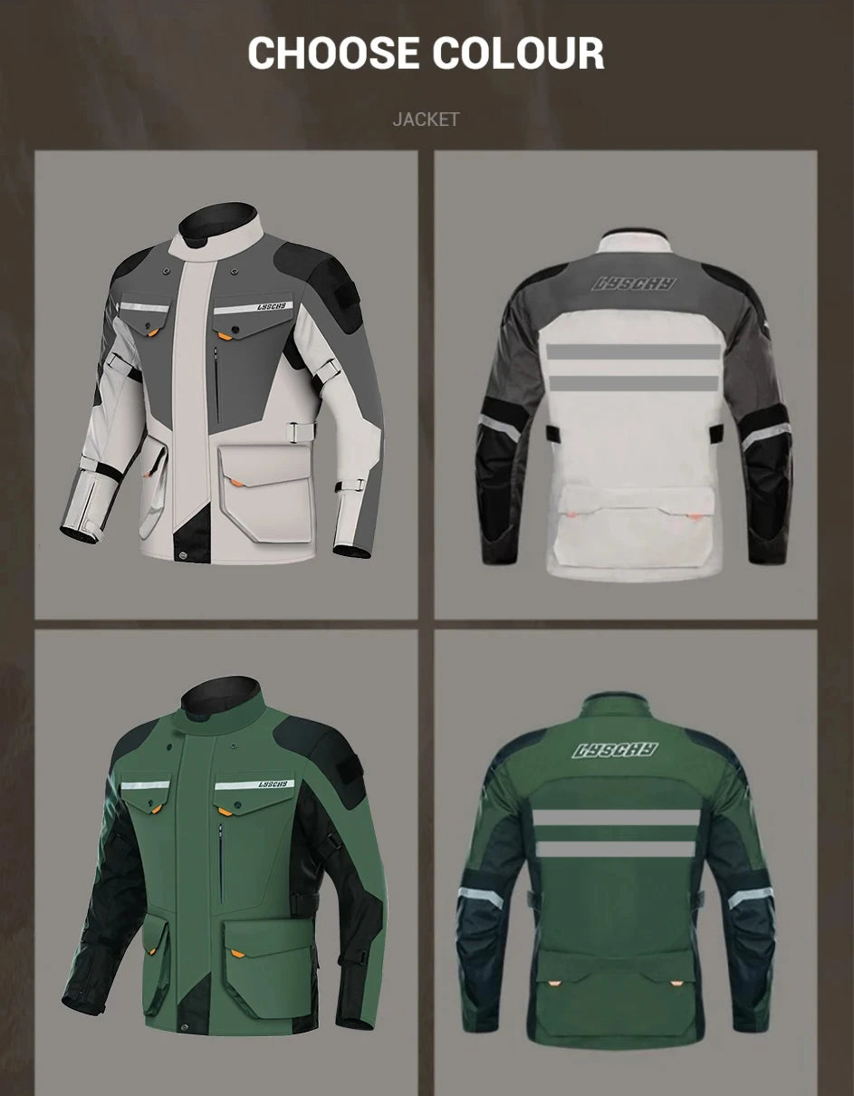 Motorcycle Jacket Pants Suit Men Cold-proof Waterproof Winter Motorbike Riding Moto Jacket Protective Gear Armor Clothing